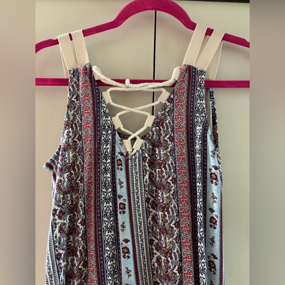 Pink Rose Bohemian Strappy Maxi Dress - Multicolor